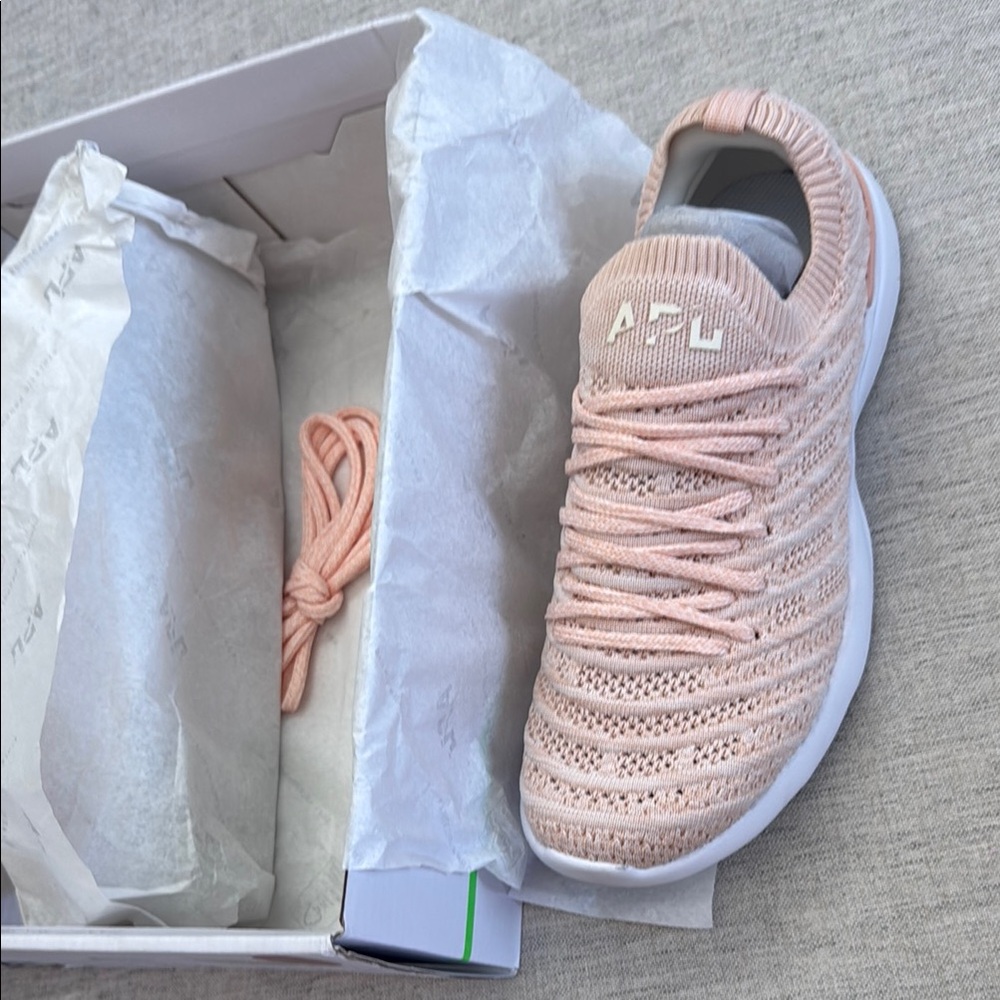 APL Pink Sneakers with Streamlined Design and Knit Upper - Picture 3 of 4